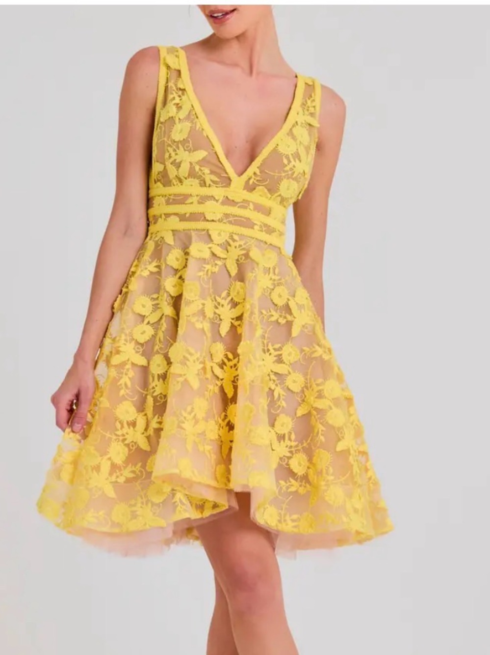 Nadine Merabi Lola lemon minidress